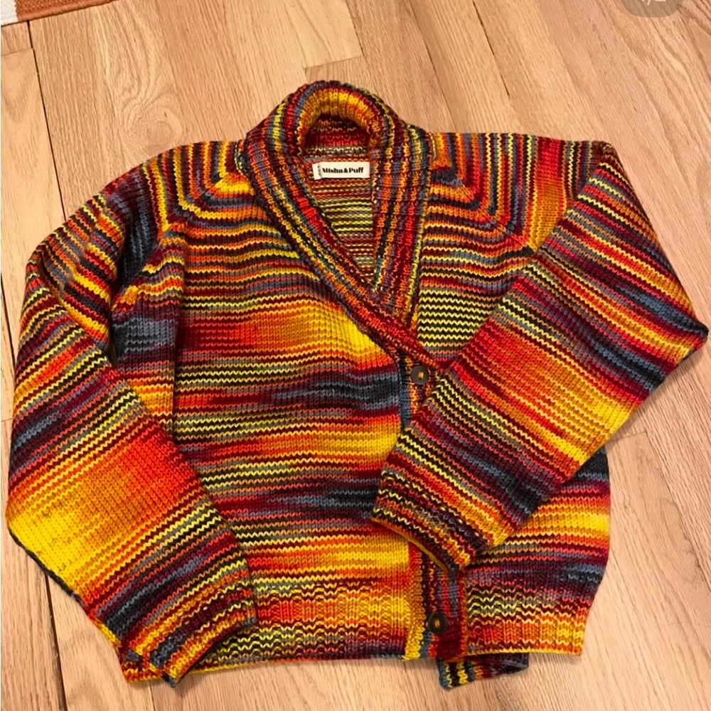 Misha & Puff kids saltwater cardigan, merino wool, size 9/10